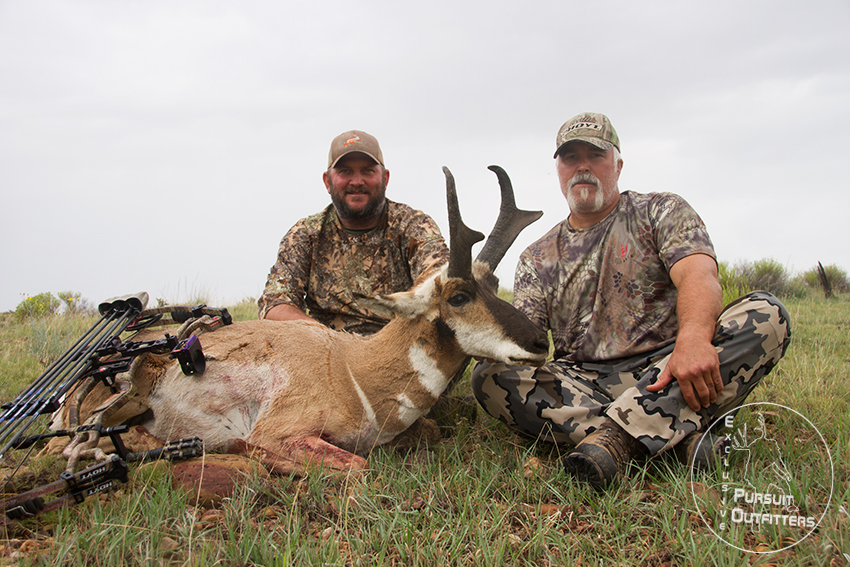 Jimmy Hoffman (guide) & Bryon with a great archery pronghorn. 