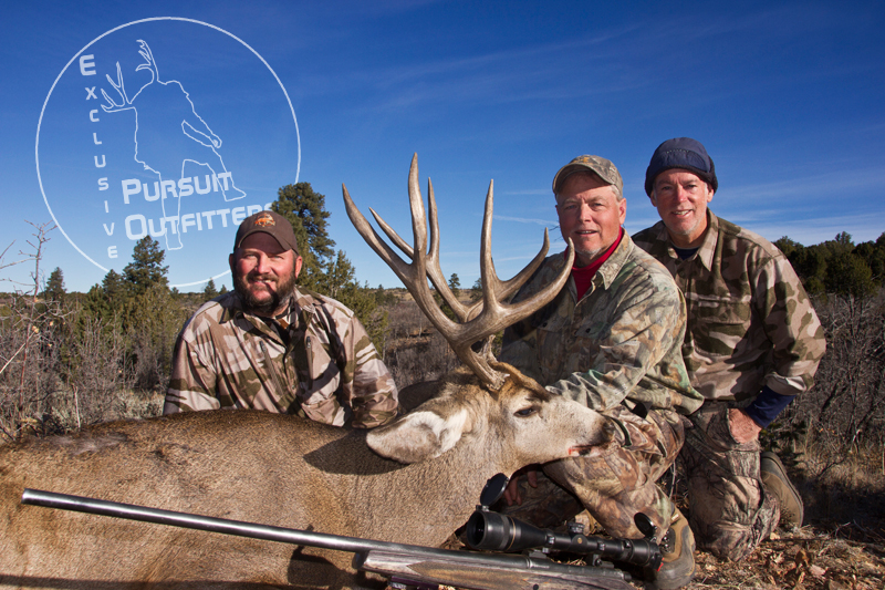 Exclusive Pursuit Outfitters guide, Jimmy Hoffman, guided Dave Hicks to this 12AW Trophy Mule Deer.  