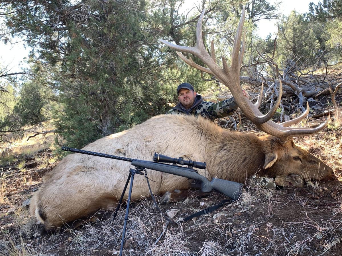 Mike with his big old muzzleloader bull